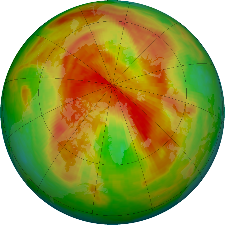 Arctic ozone map for 19 April 1994